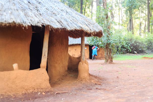 Village tribal traditionnel du peuple kenyan
 - Photo, image