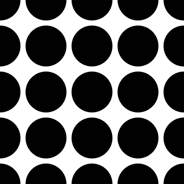 Patrón de vector de azulejos con lunares negros sobre fondo blanco - Vector, Imagen