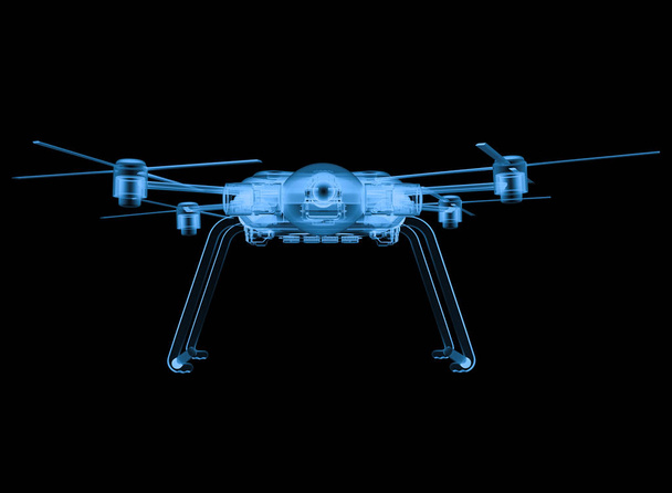 x ray drone isolated on black - Foto, afbeelding