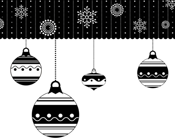 winter pattern. winter black and white background - Vector, Image