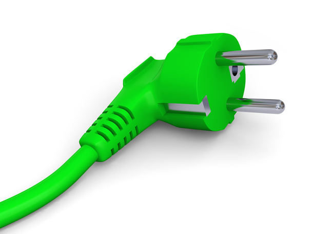 Green power plug - Foto, afbeelding