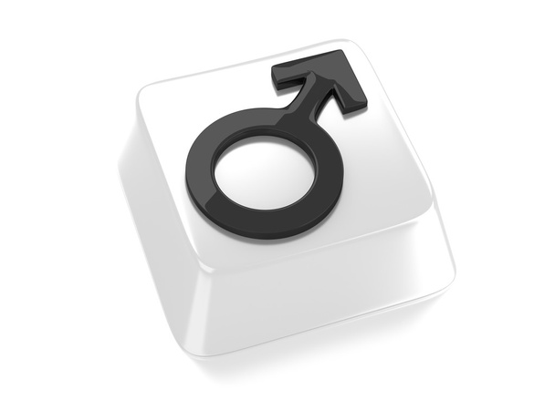 Mars symbol in black on white computer key - Foto, Bild