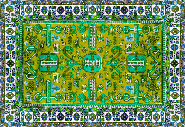 Tapis persan Texture, ornement abstrait. Mandala rond, tapis traditionnel oriental. Turquoise vert rouge marron orange bleu gris brun jaune violet fond carré horizontal
 - Photo, image