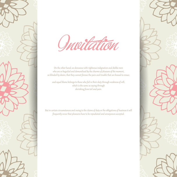 Floral σχέδιο με ηλιοτρόπια για προσκλητήρια γάμου ή γενέθλια κάρτες - Διάνυσμα, εικόνα