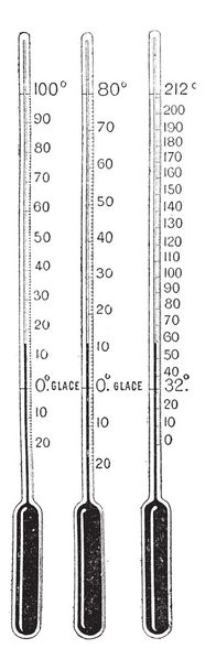 thermometers, vintage gravure. - Vector, afbeelding