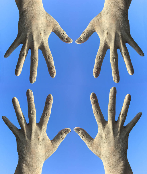 Lidské špinavé ruce k sobě - Fotografie, Obrázek