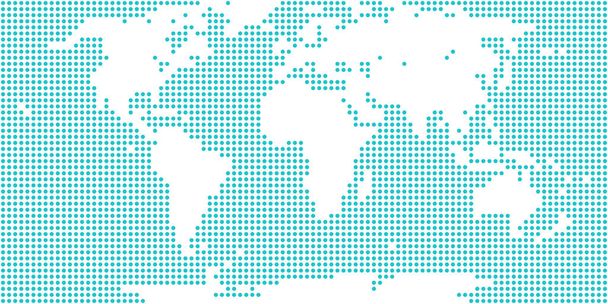 世界地図アトラス ドット サークル - ベクター画像