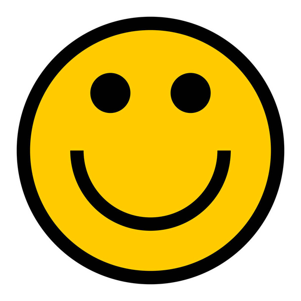 Ευτυχισμένη Smiley χαμογελαστό πρόσωπο επίπεδη στυλ - Διάνυσμα, εικόνα