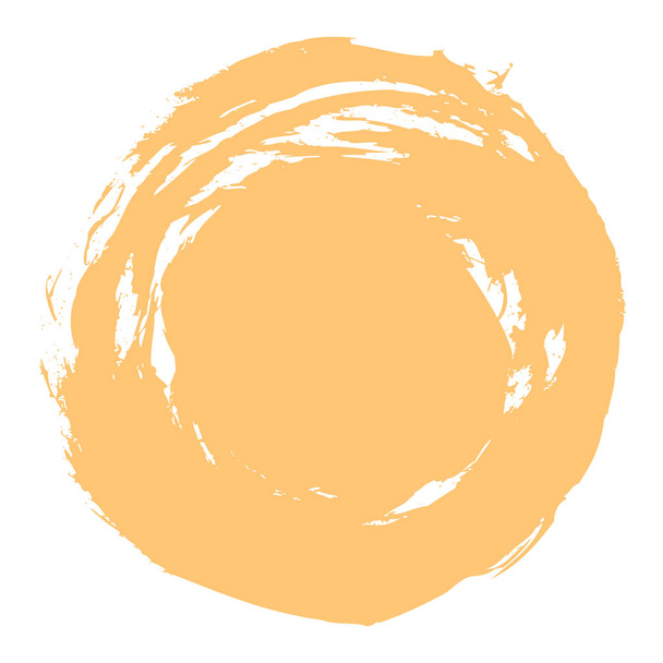 Sárga ecset ecsetvonás kör alakú - Vektor, kép