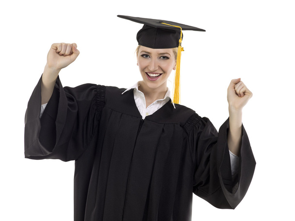 Happy graduated female student - Фото, изображение