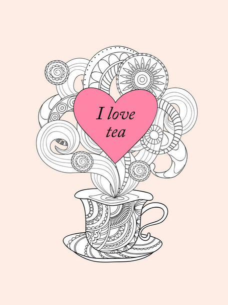 I love tea - Vettoriali, immagini