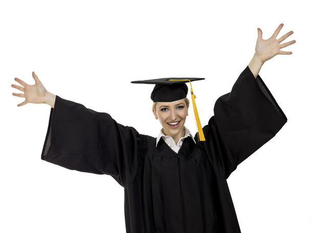 Feliz estudiante graduada mujer
 - Foto, Imagen