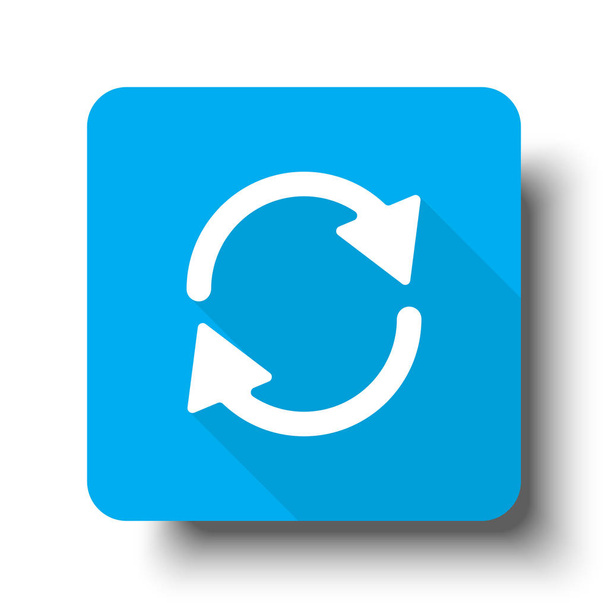 Icona di aggiornamento bianco sul pulsante web blu
 - Vettoriali, immagini