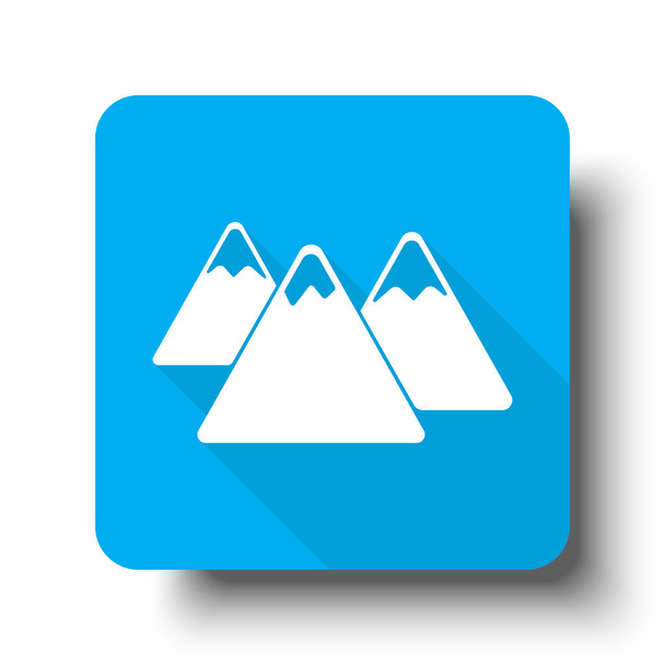 White Mountain icon on blue web button - Vektor, Bild