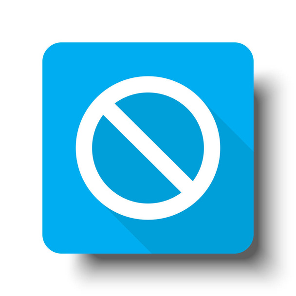 Біла заборонена піктограма на синій кнопці веб
 - Вектор, зображення