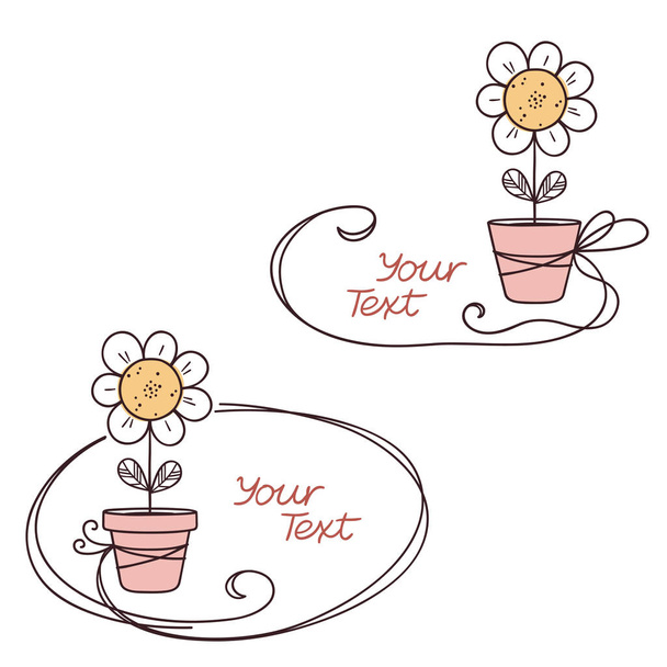 Floral text frames - Vector, Image