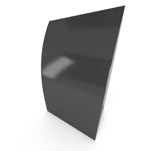 Black paper tent card. 3d render. - Фото, изображение