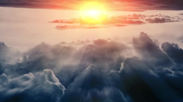 Luchtachtergrond met wolken - Video