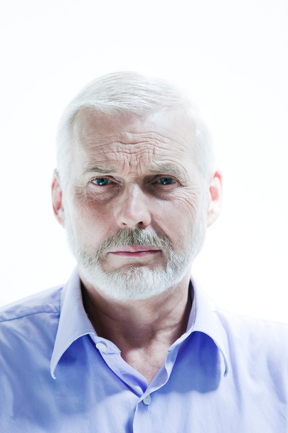 Senior man portrait sullen - Fotoğraf, Görsel