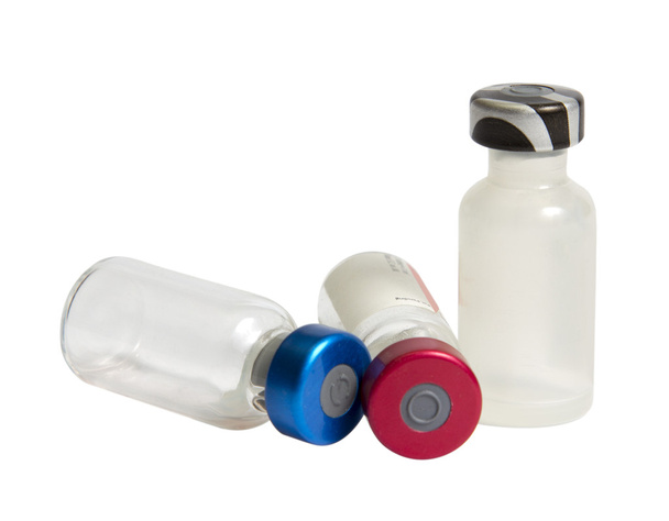 Tres ampollas médicas aisladas sobre blanco
 - Foto, Imagen