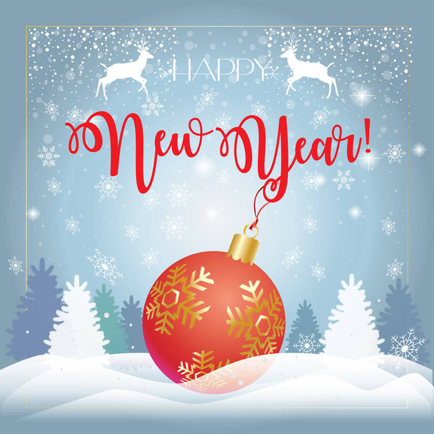 Yılbaşı ve yeni yıl tebrik kartları kar, köknar ağacı, ışıltı ve kar taneleriyle donatılmış. Noel süsü. Kış tatili poster tasarım şablonu davetiye kartpostal afiş duvar kağıdı Instagram - Vektör, Görsel