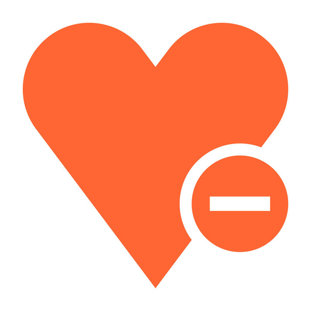 Platte hart pictogram favoriete teken vond knop - Vector, afbeelding
