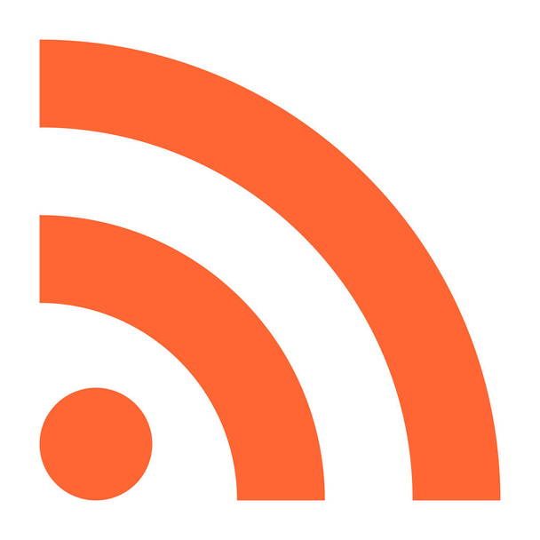 Flat RSS icon really simple syndication sign subscribe button - Vector, Image