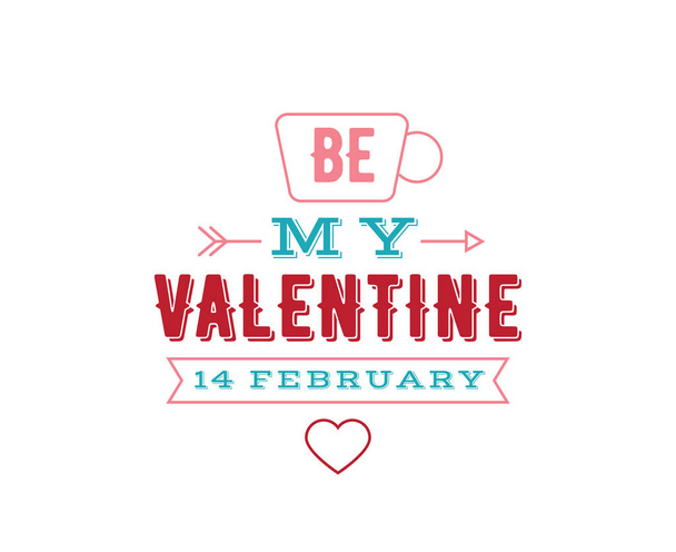 Happy Valentines day typography. Vector design. - Vetor, Imagem
