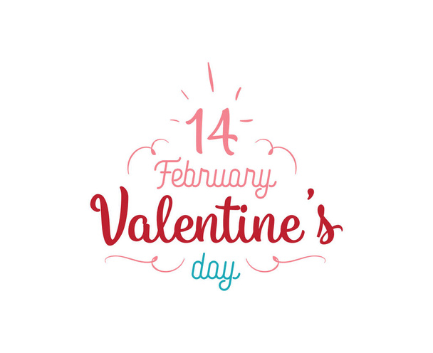 Happy Valentines day typography. Vector design. - Vecteur, image
