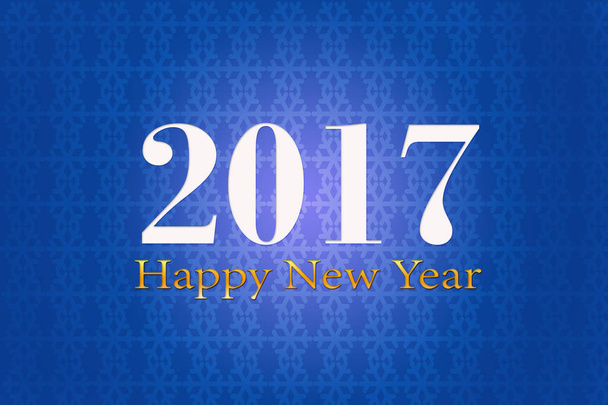 Szczęśliwego nowego roku 2017 na niebieskim tle - Zdjęcie, obraz