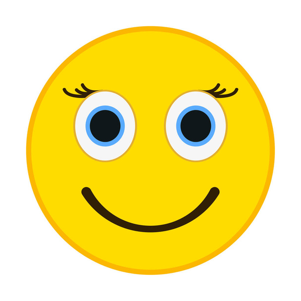 emoticon sorridente con occhi felici. Illustrazione vettoriale emoji femminile
. - Vettoriali, immagini