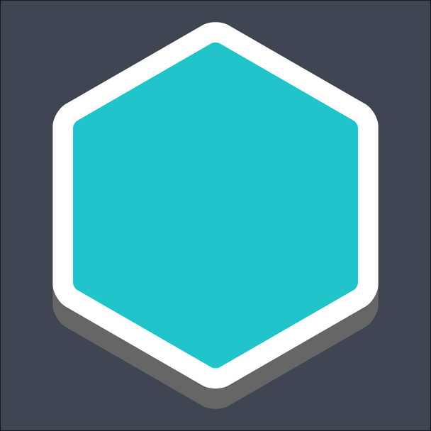 3D Flat Blank Hexagon Web Button - Vector, Image