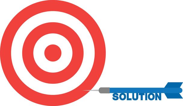 Bullseye mit Pfeil mit Textlösung. Seite - Vektor, Bild