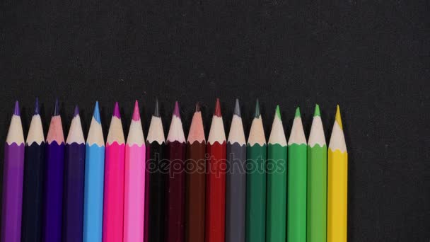 Line of colorful pencils - Footage, Video