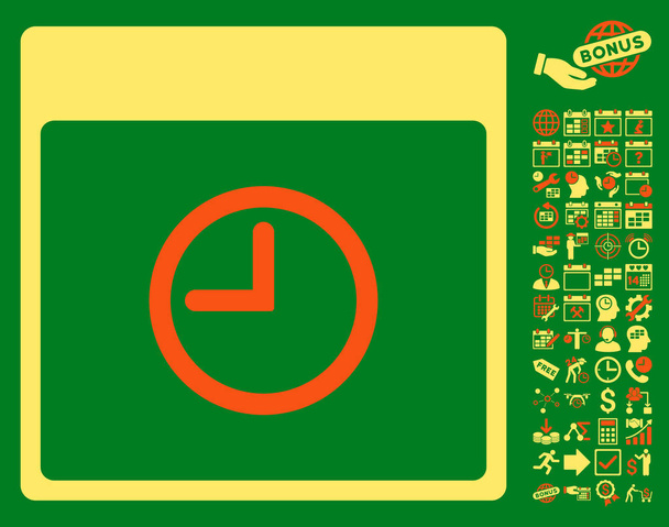 Time Calendar Page Flat Vector Icon With Bonus - Διάνυσμα, εικόνα