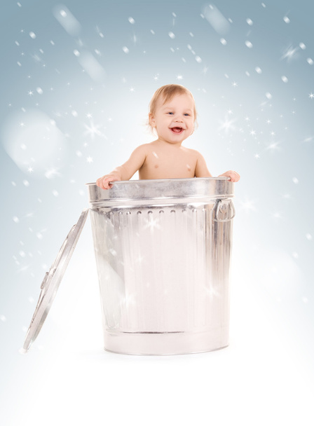 Baby in trash can - Photo, image