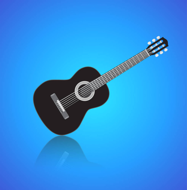 Acoustig black guitar - Вектор, зображення