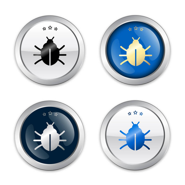 Warnsiegel oder Symbole mit Bug-Symbol - Vektor, Bild