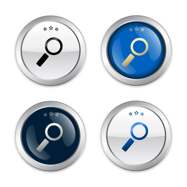  icons with magnifying glass symbol - Vector, Image