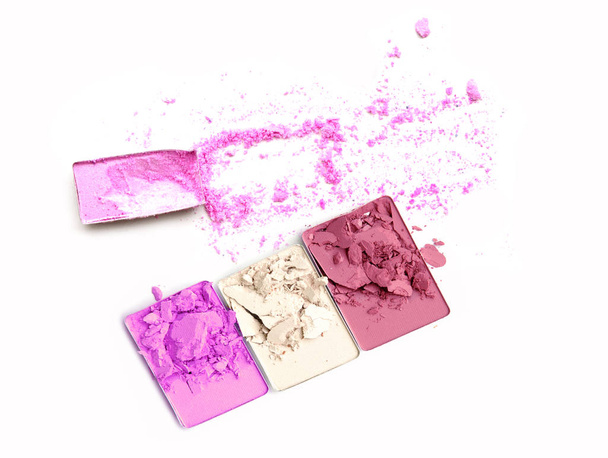 Oogschaduw make-up, roze toonkleuren achtergrond - Foto, afbeelding