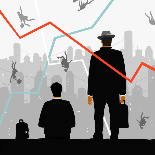 金融危機のベクトル図 - ベクター画像