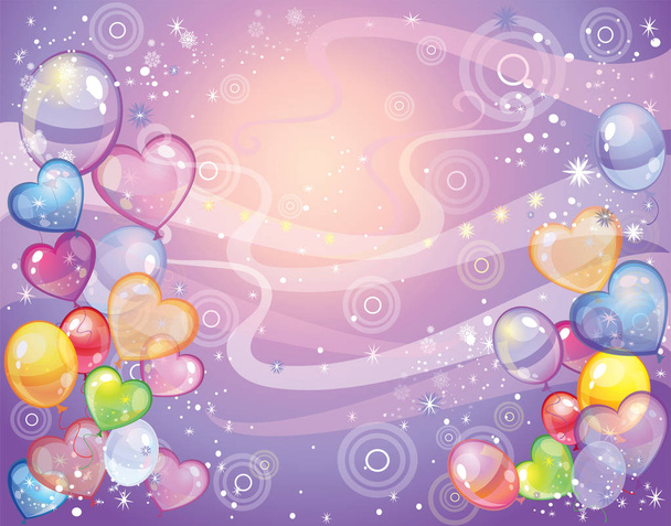 Arka plan ile balloons_violet - Vektör, Görsel