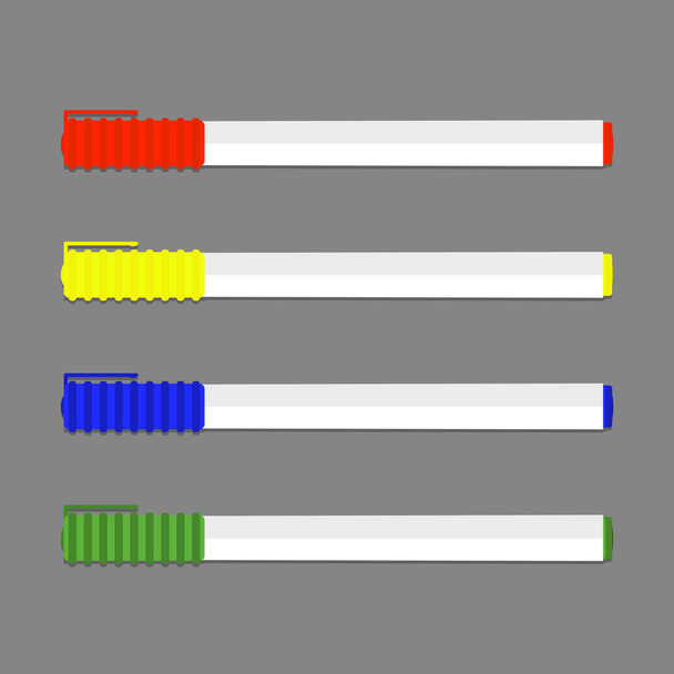 Set gekleurde permanente marker - Vector, afbeelding