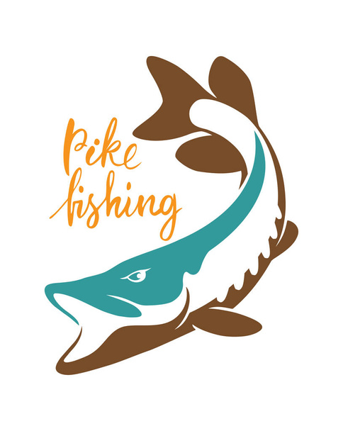 Pike fish for logo - Vector, Image