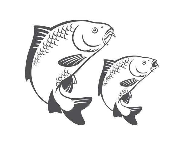 Ψάρι κυπρίνος για λογότυπο - Διάνυσμα, εικόνα