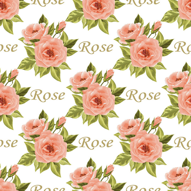 Seamless floral pattern with roses - Vektor, obrázek
