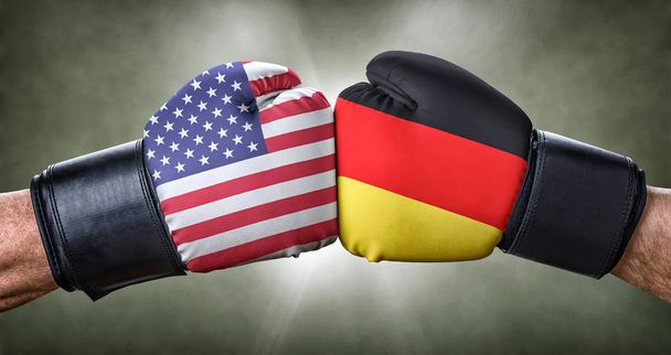 Boxerský zápas mezi Usa a Německem - Fotografie, Obrázek
