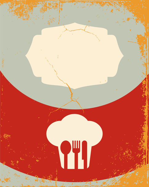 Restaurant menu design. With the silhouette cook chef - Vector, Image