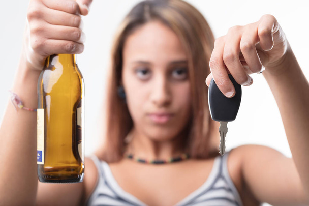 girl asking not to drink and drive - Photo, Image