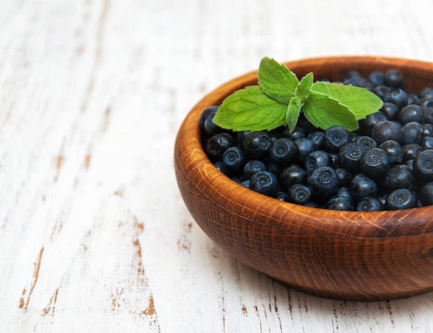 Bowl with Blueberries - Valokuva, kuva